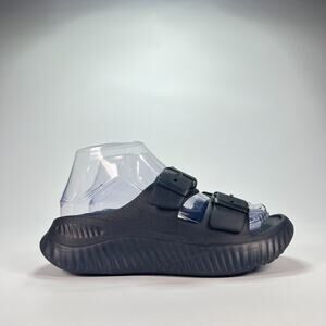 KuaiLu Black Adjustable Double Buckle Strap Slides Recovery Sandals Women’s Sz 7